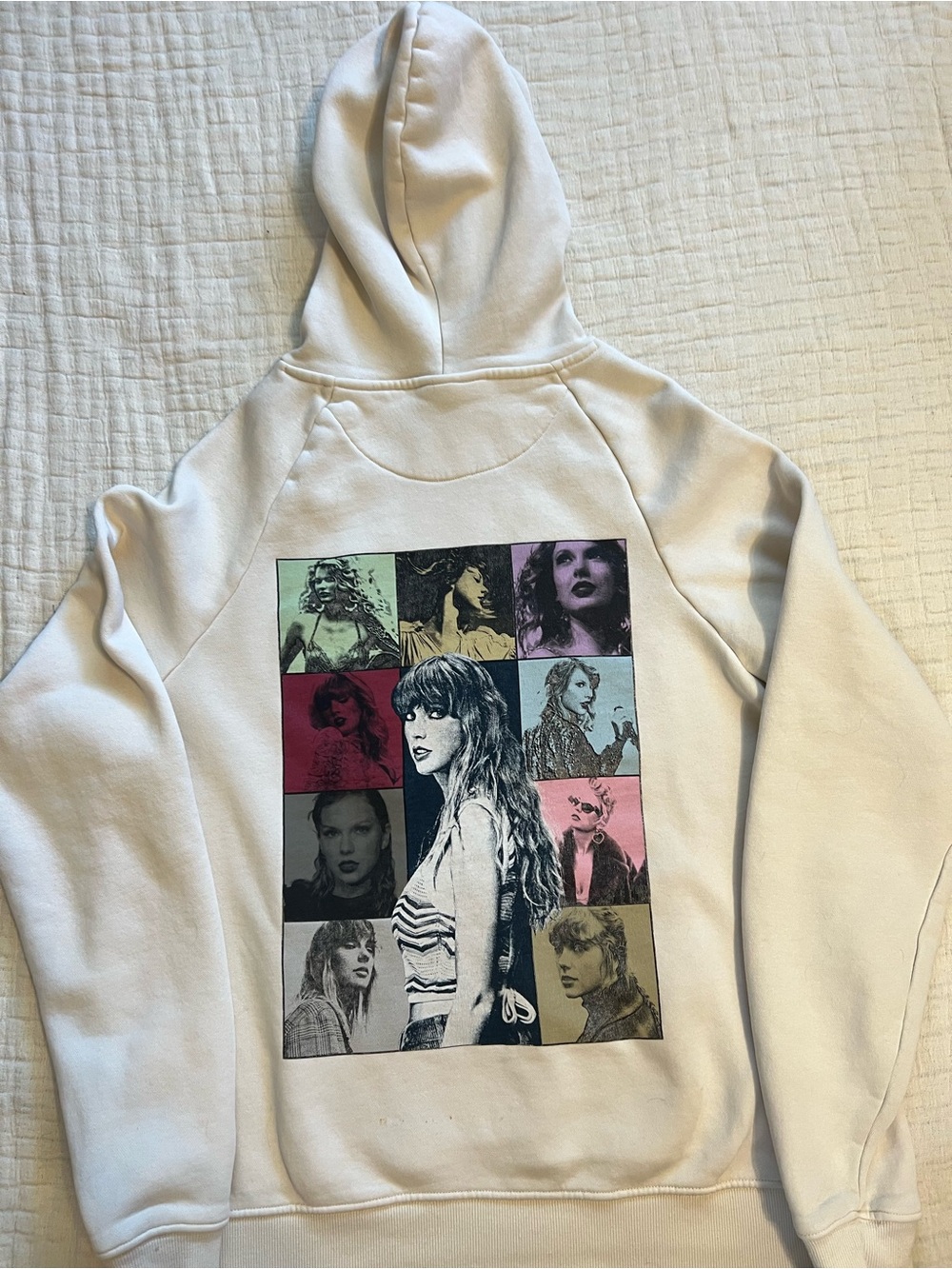 Taylor Swift Cream Crewneck Hoodie with 'The Eras Tour' Print